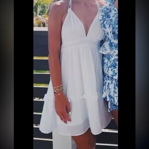 Elegant White Halter Dress